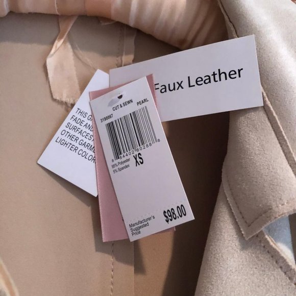 Philosophy Republic Clothing, Sz: XS, faux suede, trench coat, NWT, Color: Pearl - Picture 10 of 14